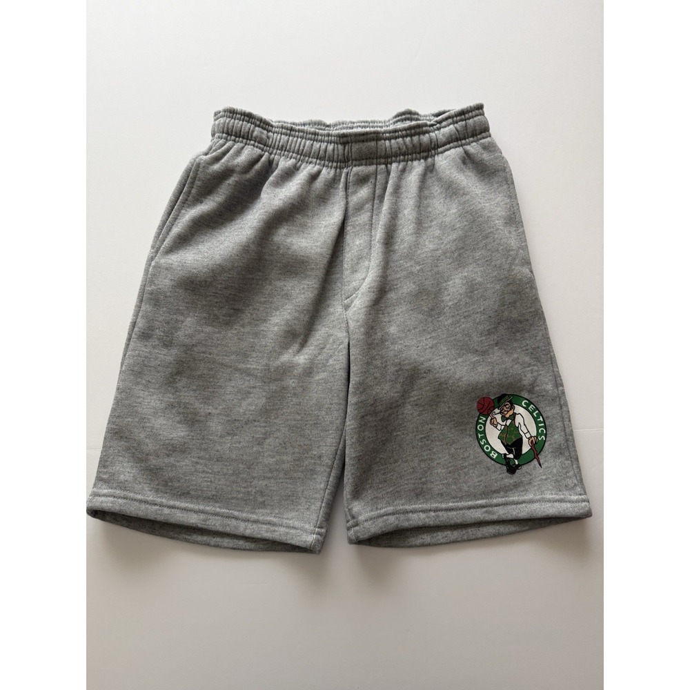 Boston Celtics Large Boys Shorts Gray Fleece Kids 14-16 NBA Basketball Gift NEW